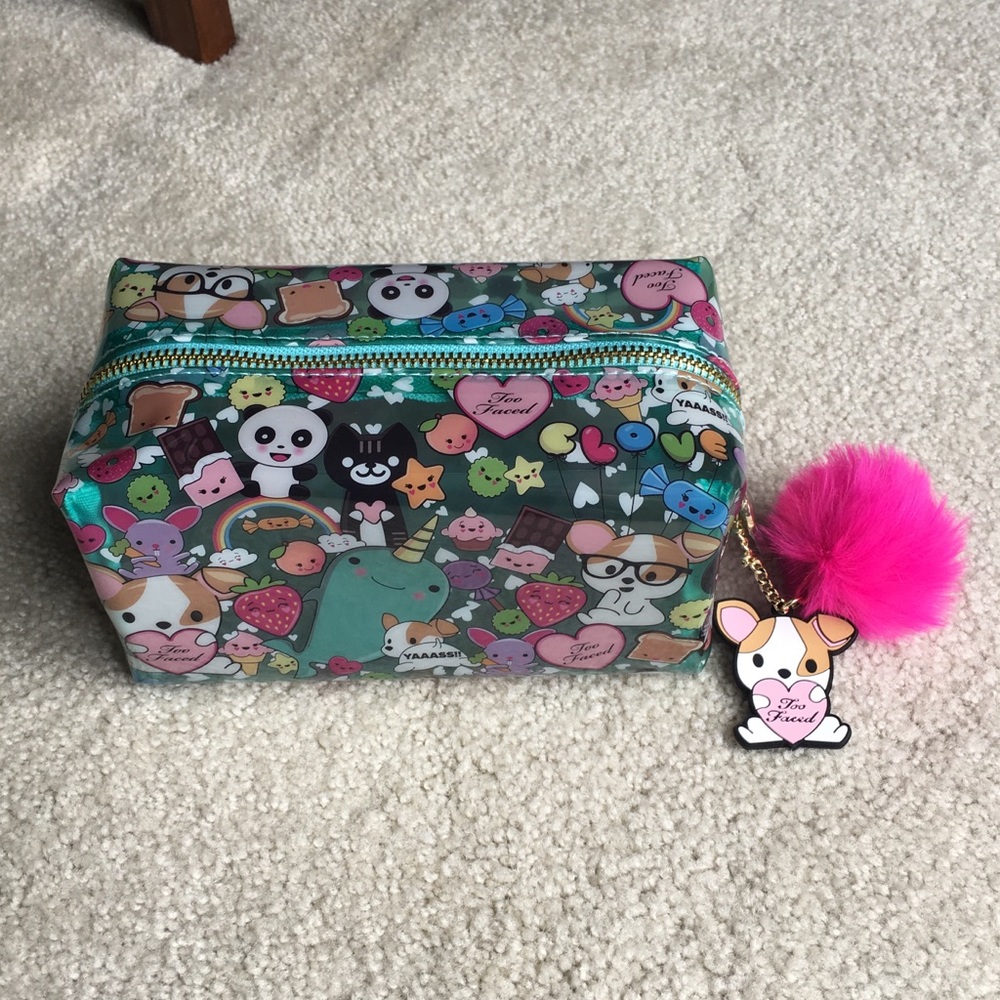 NWOT Too Faced Clover Makeup Bag